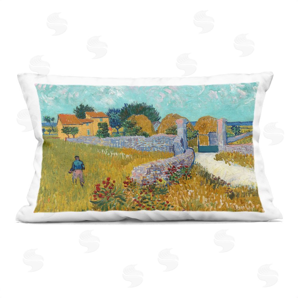 Vincent Van Gogh Farmhouse In Provence Printed Throw Pillow