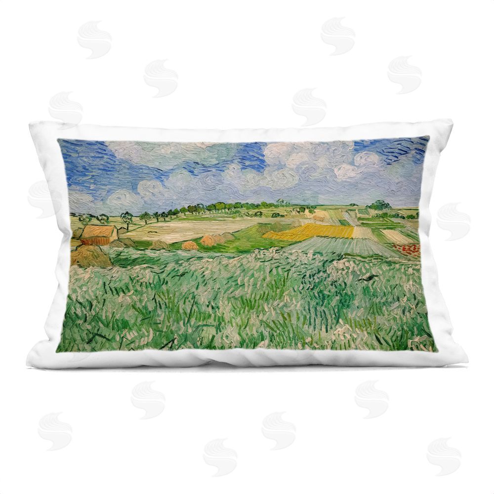 Vincent Van Gogh Plain Near Auvers Painting Printed Throw Pillow