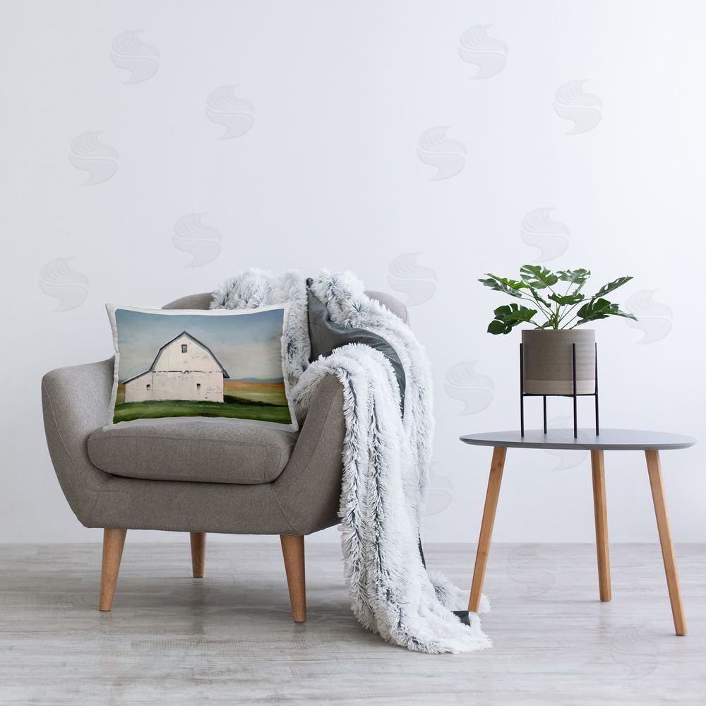 Gina Matarazzo Weathered and Wise Barn Printed Throw Pillow in Room
