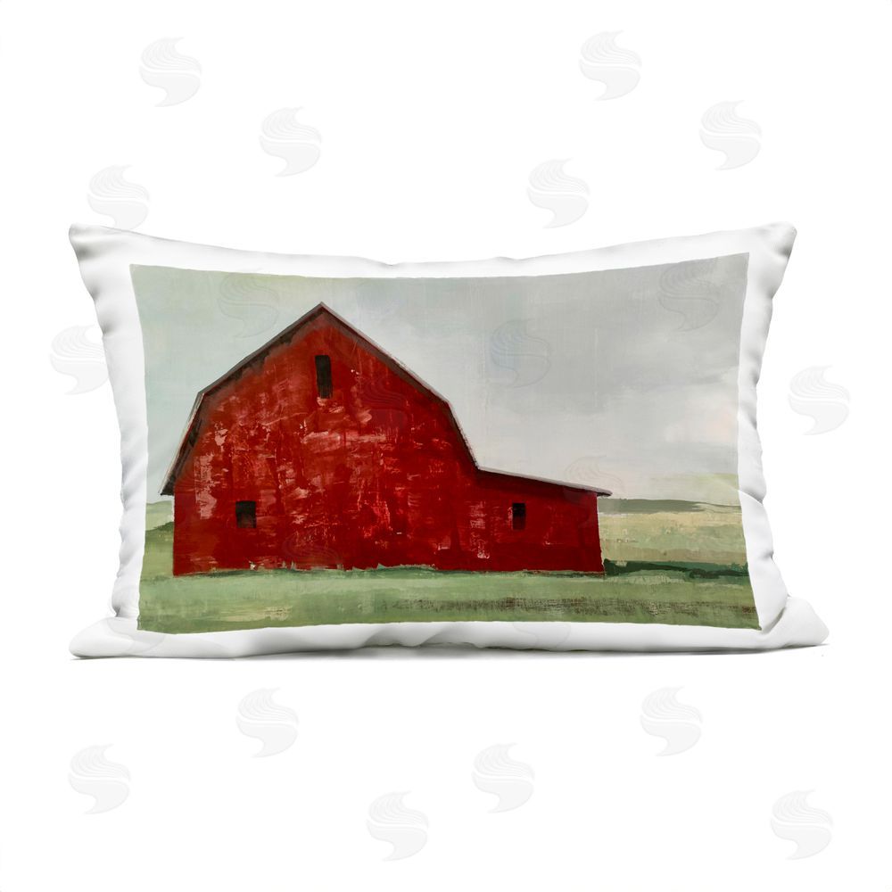 Gina Matarazzo Red Weathered & Wise Barn Outdoor Printed Throw Pillow