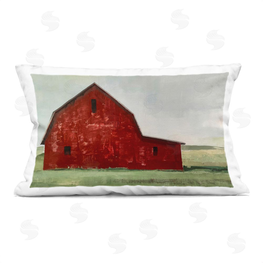 Gina Matarazzo Red Weathered & Wise Barn Printed Throw Pillow