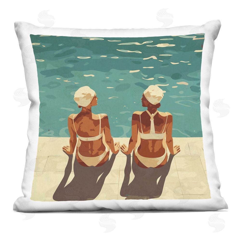 Layla Oz Swimmer Friends Duo Printed Throw Pillow