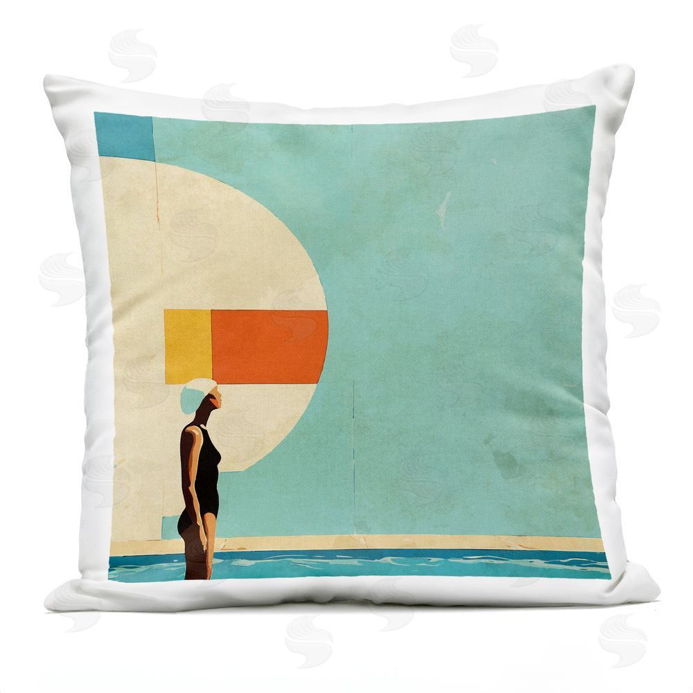 Layla Oz Midcentury Pool Geometric Outdoor Printed Throw Pillow