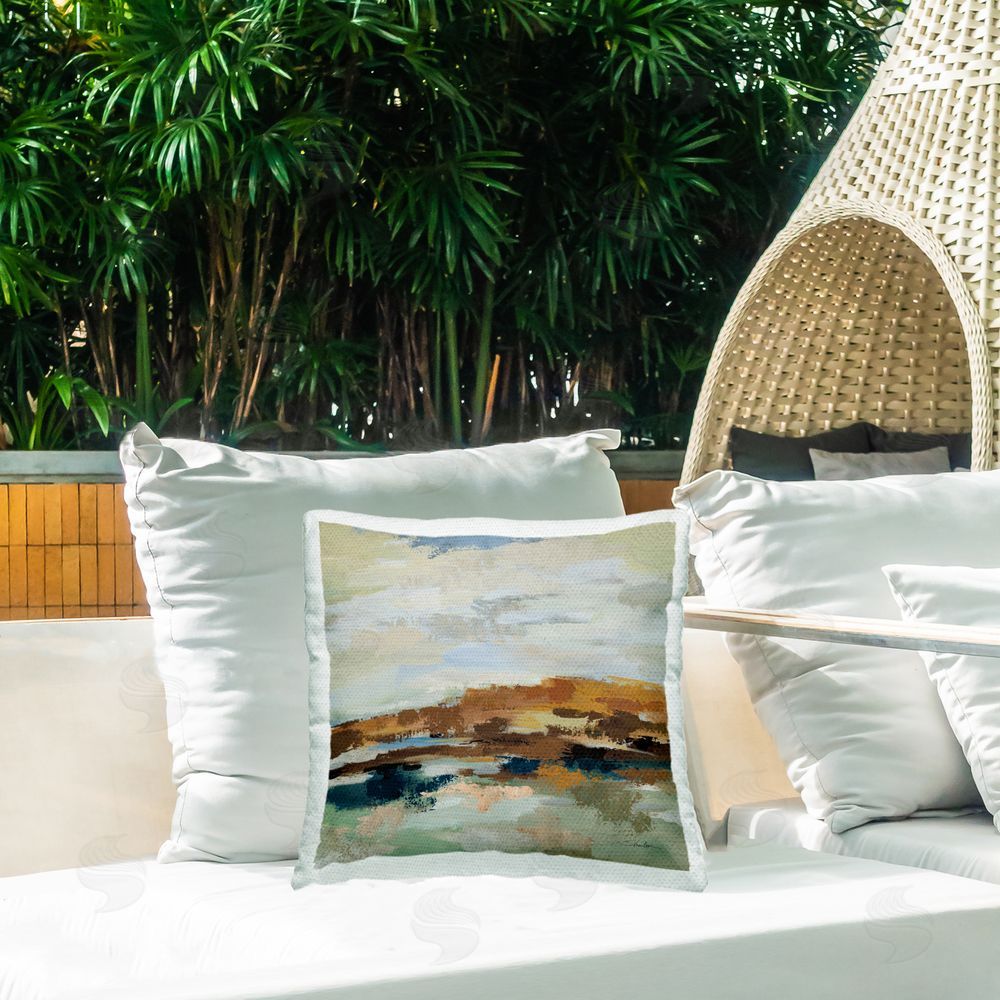 Silvia Vassileva American West Distortion Outdoor Printed Throw Pillow on Patio