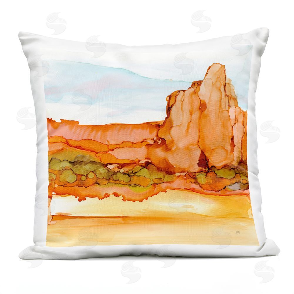 Chris Paschke Earthy Desertscape Illusion Outdoor Printed Throw Pillow
