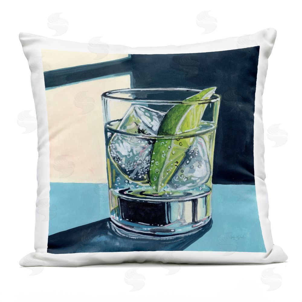 Kate Jarvik Birch Strong Gin and Tonic Outdoor Printed Throw Pillow