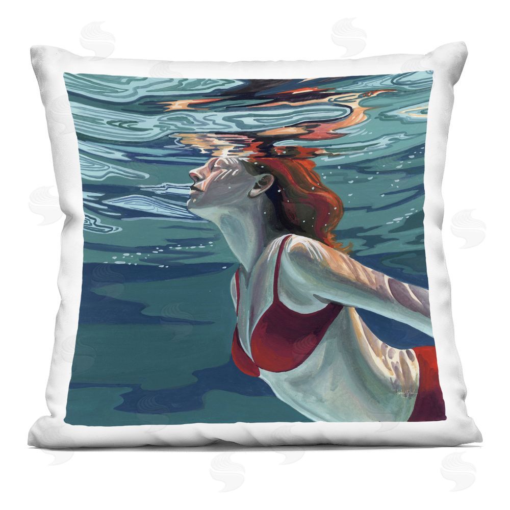 Kate Jarvik Birch Swimming To The Surface Printed Throw Pillow