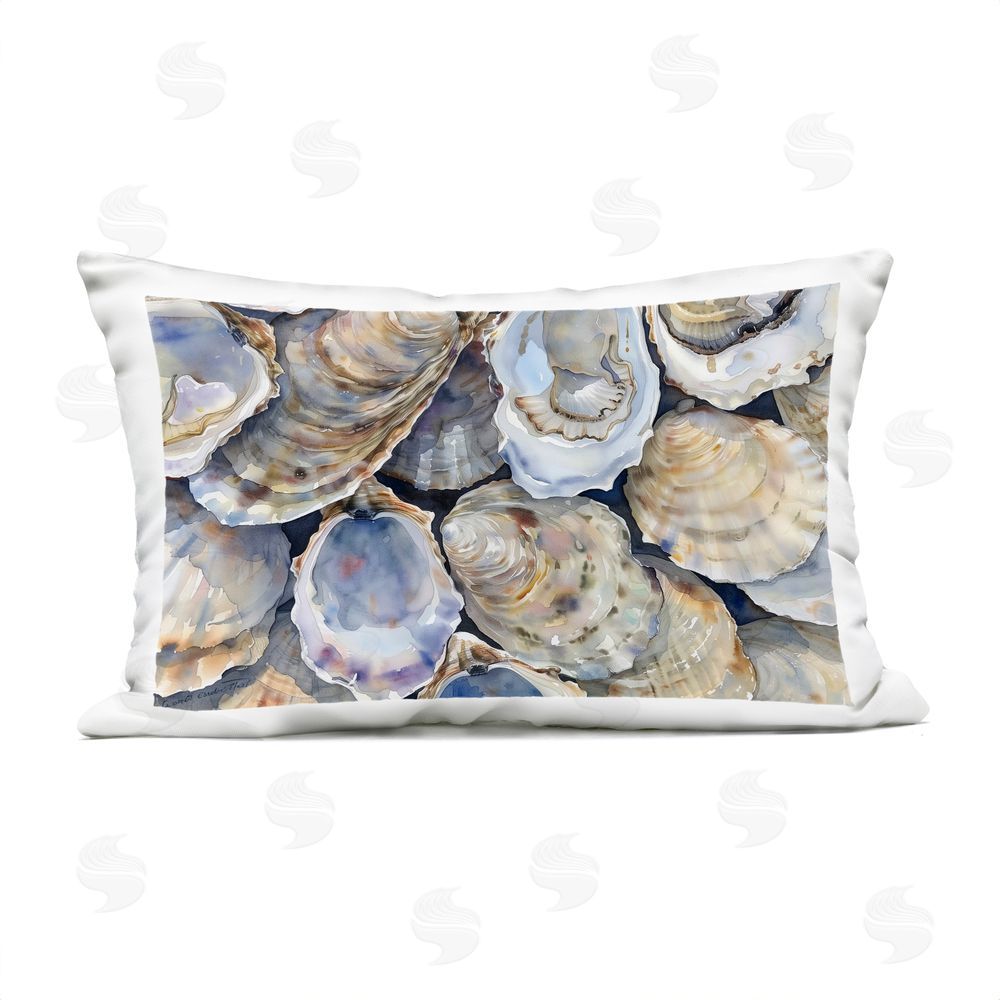 Heidi Kuntz Oyster Shellabration Pile Outdoor Printed Throw Pillow