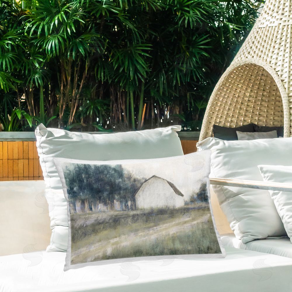 Kamdon Kreations Another Path Abstraction Printed Throw Pillow on Patio