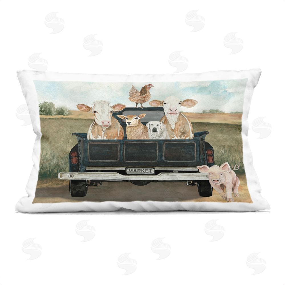 Cindy Jacobs Ready For A Farm Ride Printed Throw Pillow