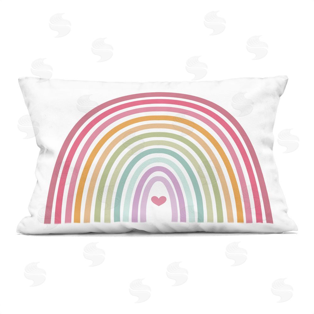 Susan Ball Rainbow Love & Heart Printed Throw Pillow