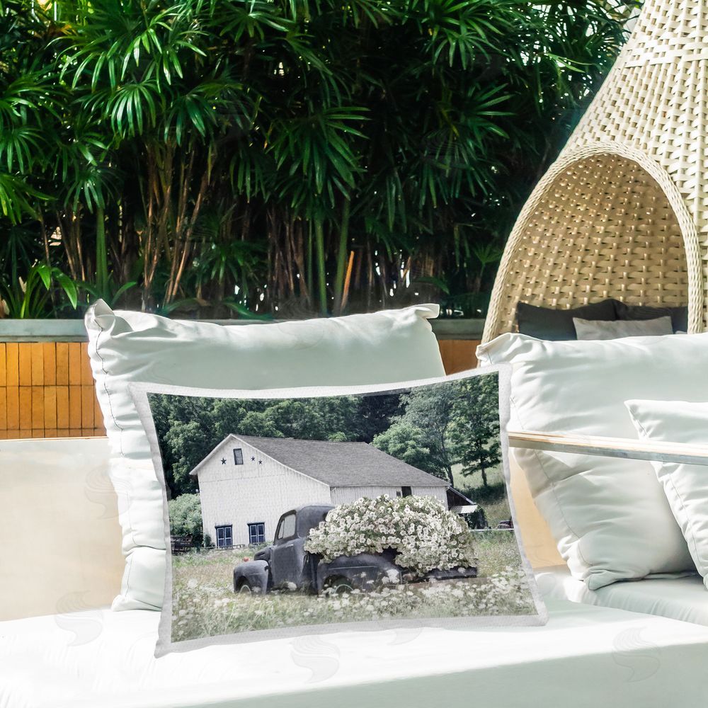 Lori Deiter Bed Full Of Blossoms Printed Throw Pillow on Patio