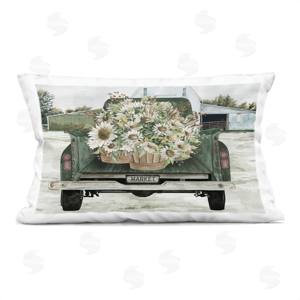Cindy Jacobs Country Flower Delivery Baskets Printed Throw Pillow