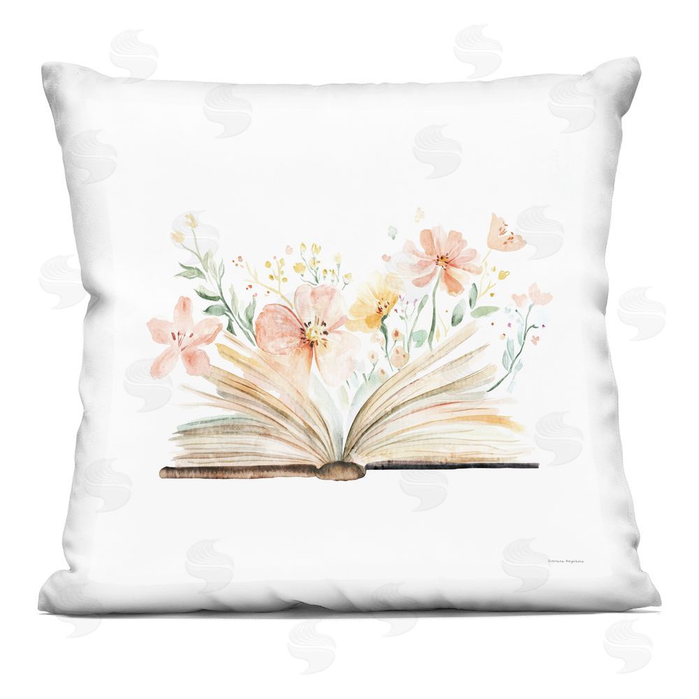 Svetlana Aleynikova Floral Flourishing Words Printed Throw Pillow