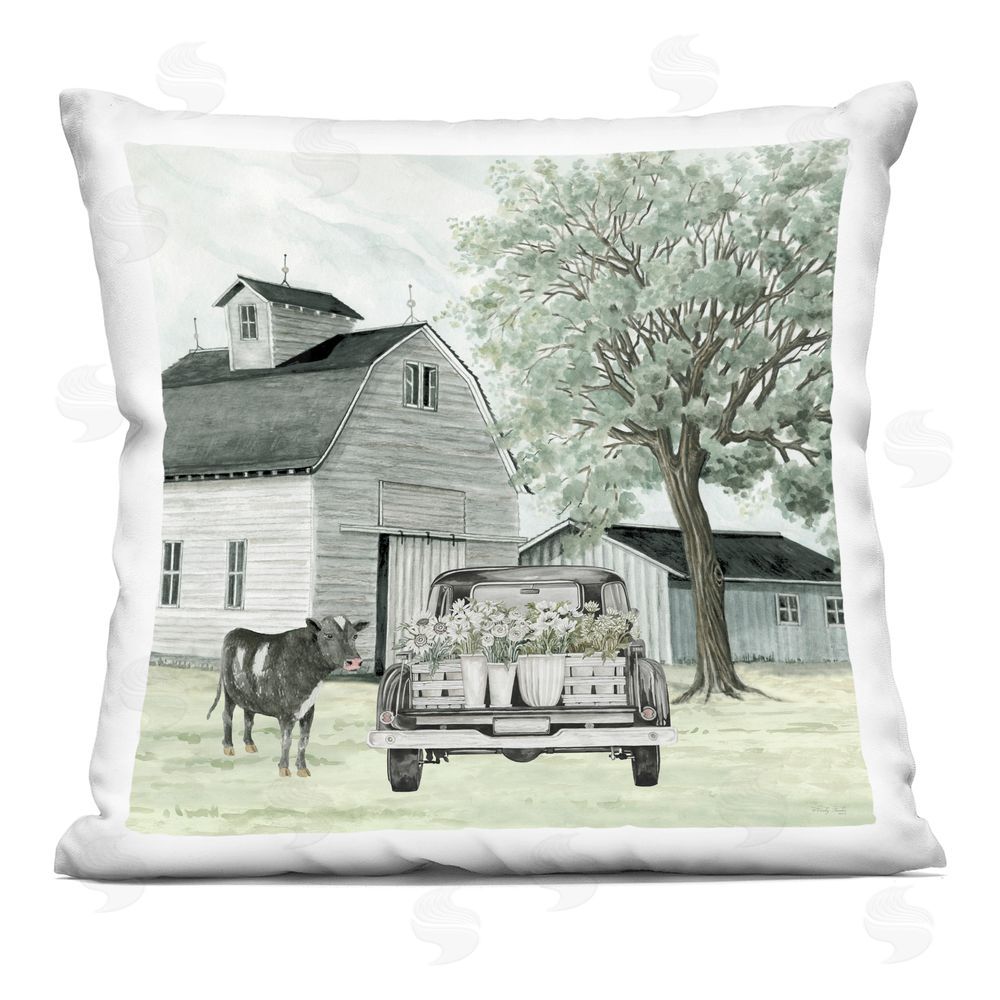 Cindy Jacobs Buttercup's Flowers on Farm Printed Throw Pillow