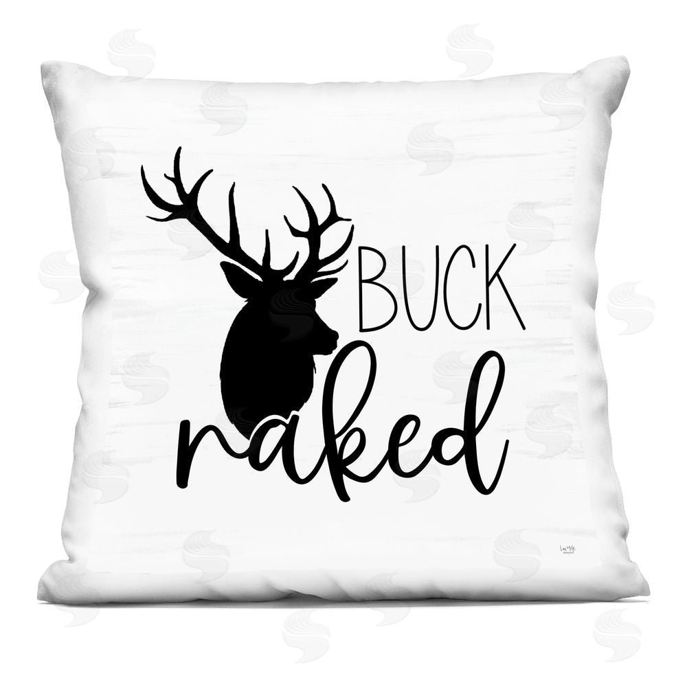 Lux + Me Designs Buck Naked Silhouette Printed Throw Pillow