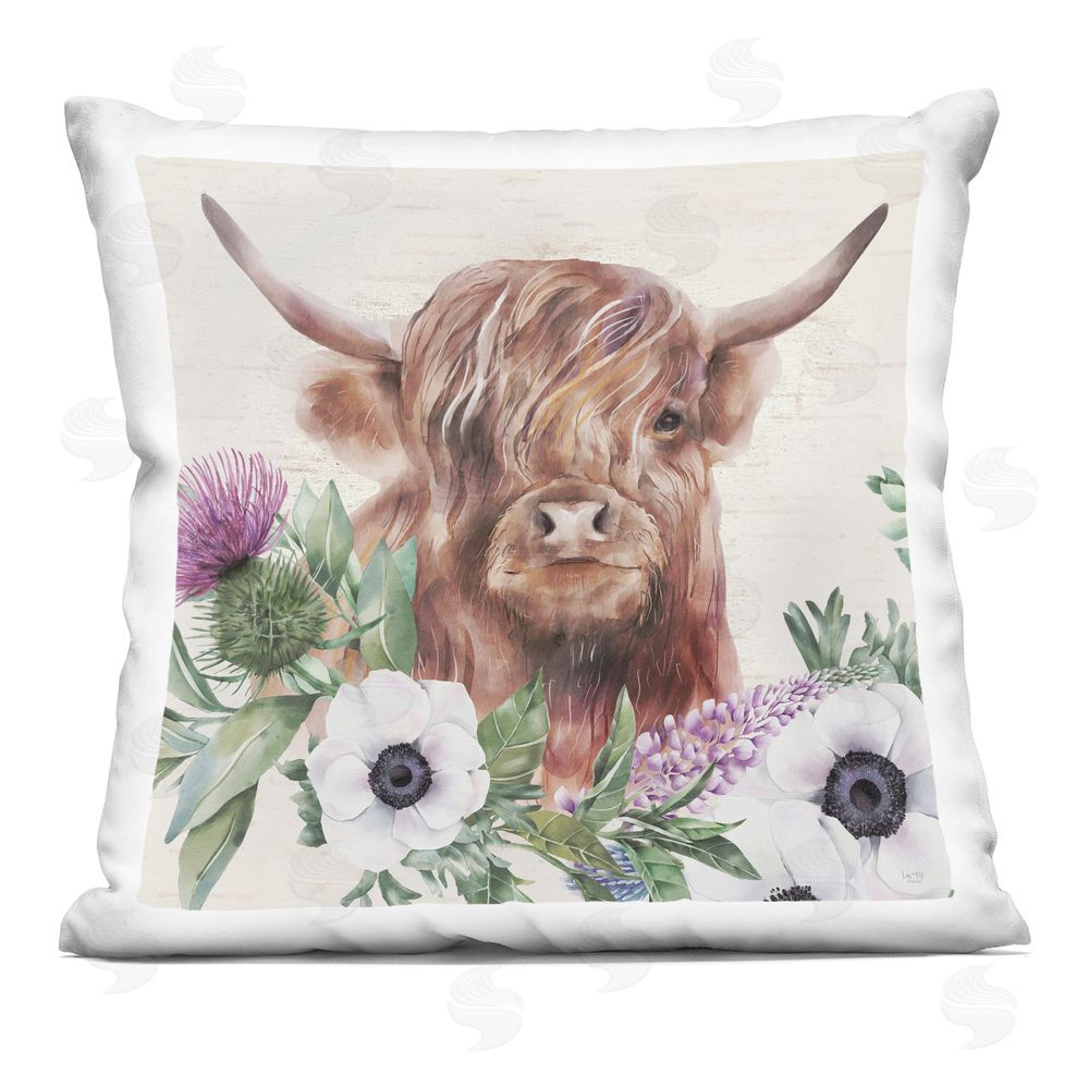Lux + Me Designs Penny The Highland Cow Printed Throw Pillow