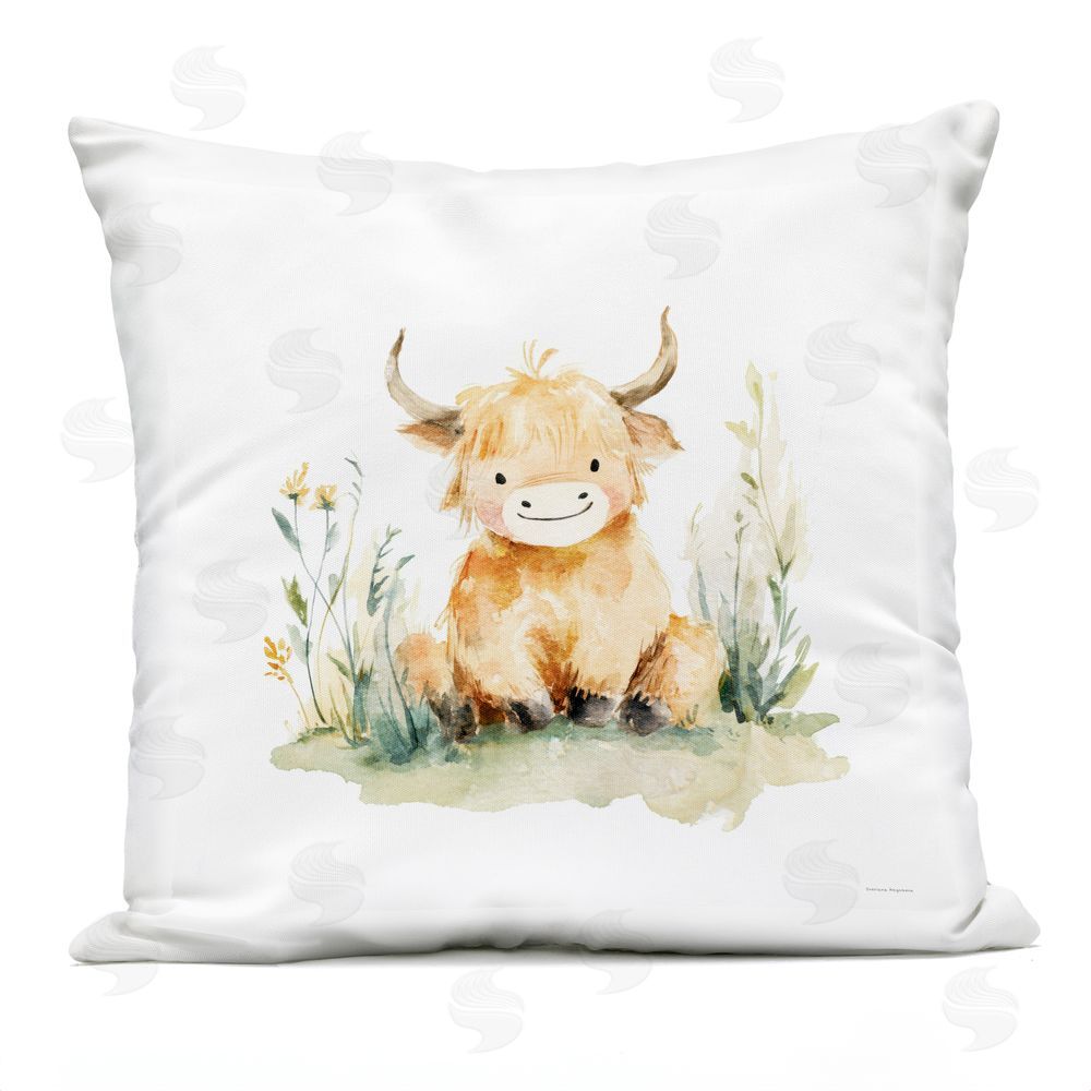 Svetlana Aleynikova Little Highland Calf Outdoor Printed Throw Pillow