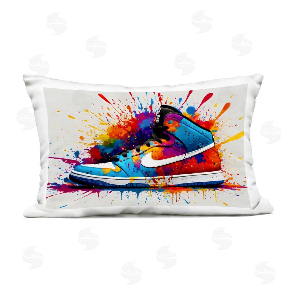 Creative Studio Centric Sneaker Splash Outdoor Printed Throw Pillow