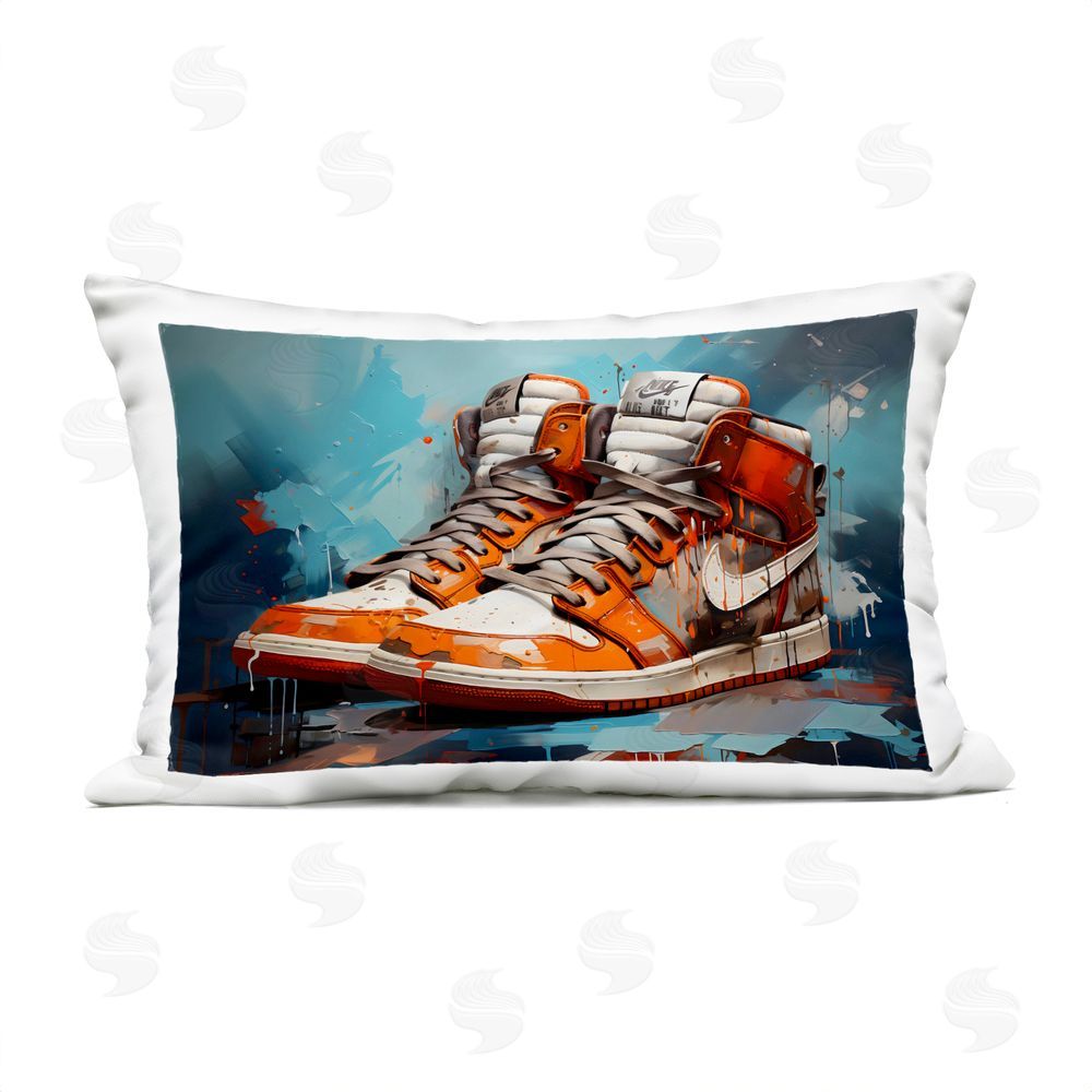 Creative Studio Red & White Sneakers Splash Outdoor Printed Throw Pillow