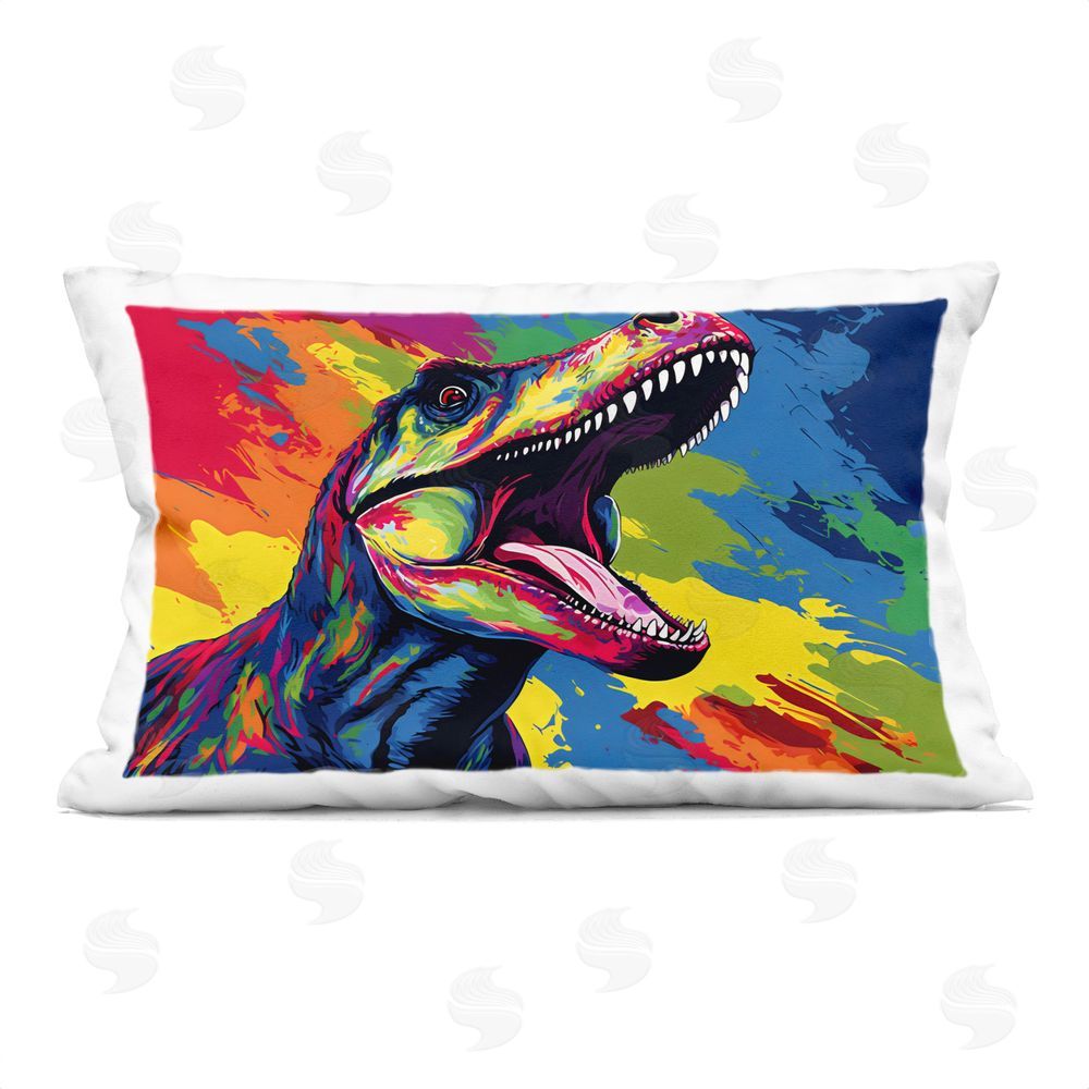 Creative Studio Brightly Colored Dinosaur Printed Throw Pillow
