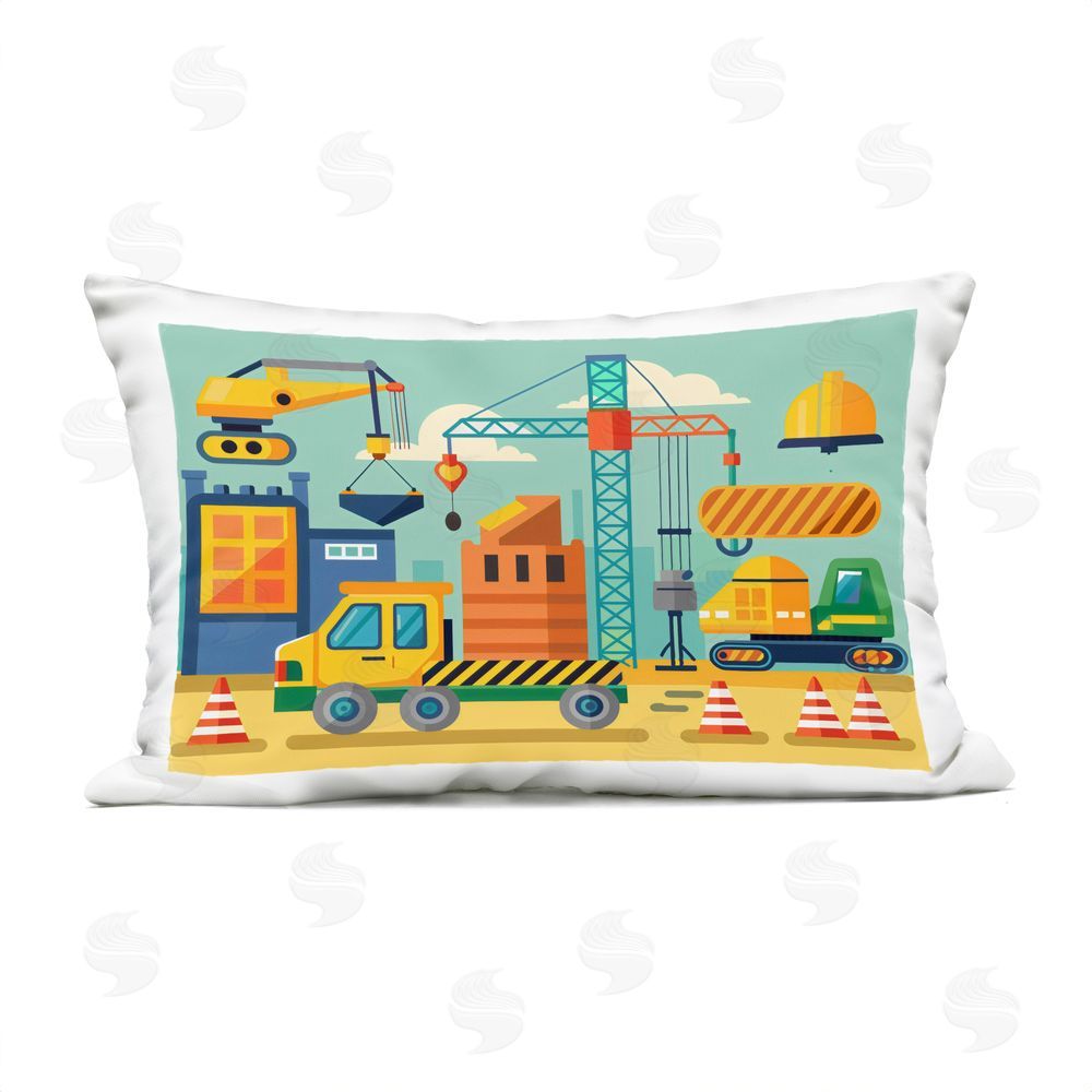 Creative Studio Industrial Construction Site Outdoor Printed Throw Pillow