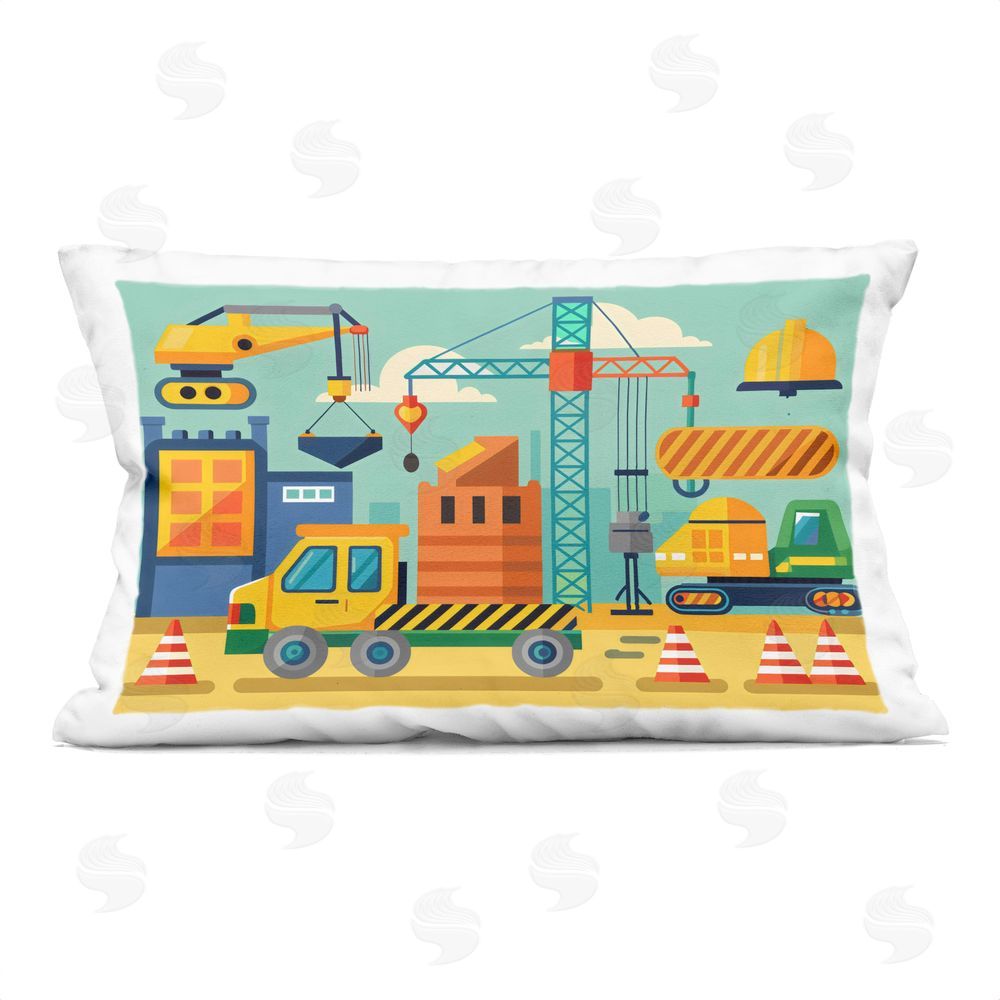 Creative Studio Industrial Construction Site Printed Throw Pillow