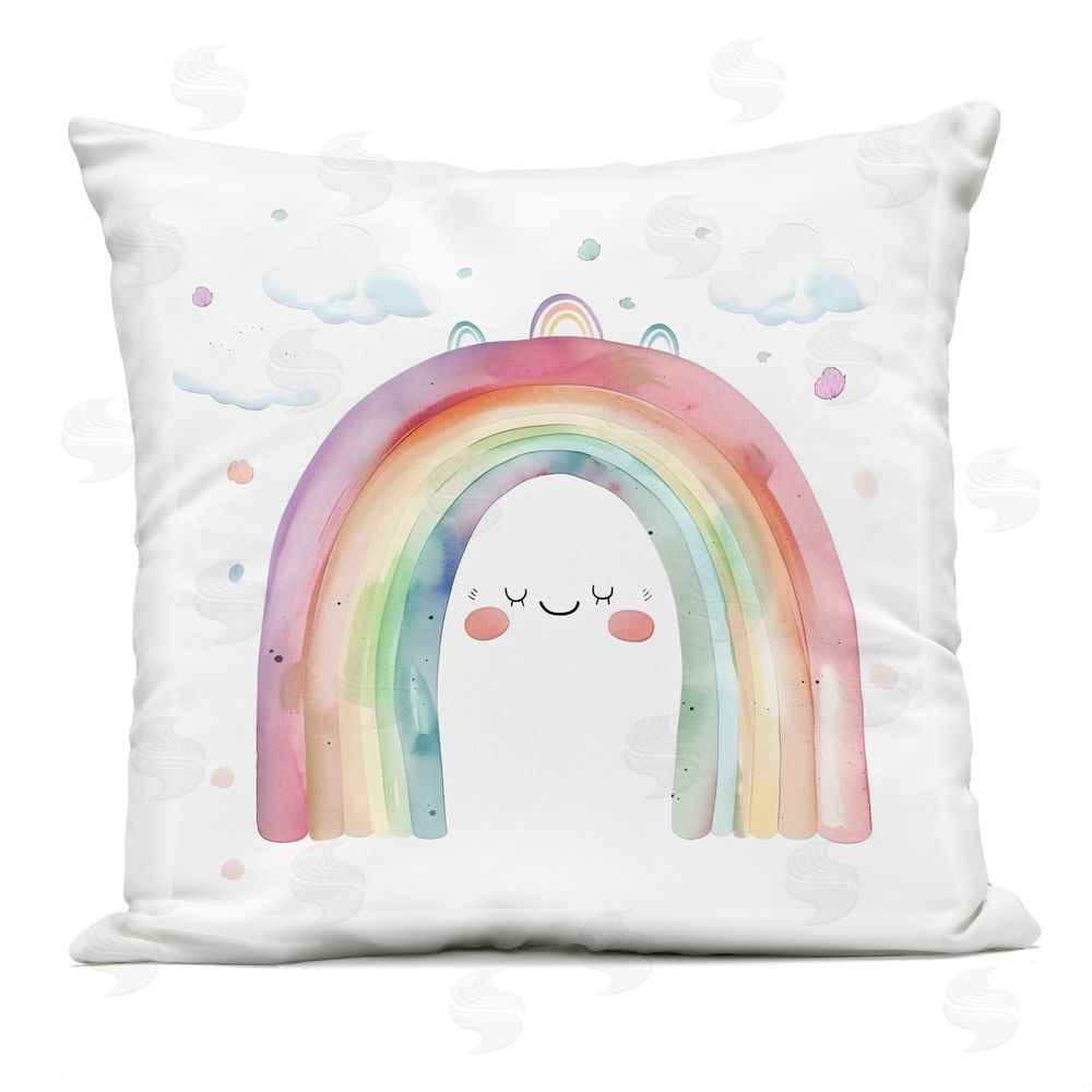 Creative Studio Cute Smiling Rainbow Outdoor Printed Throw Pillow