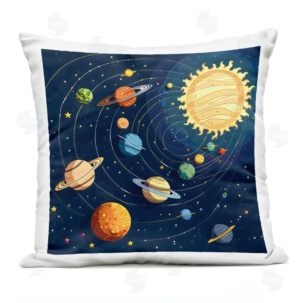 Creative Studio Planets Around The Sun Outdoor Printed Throw Pillow