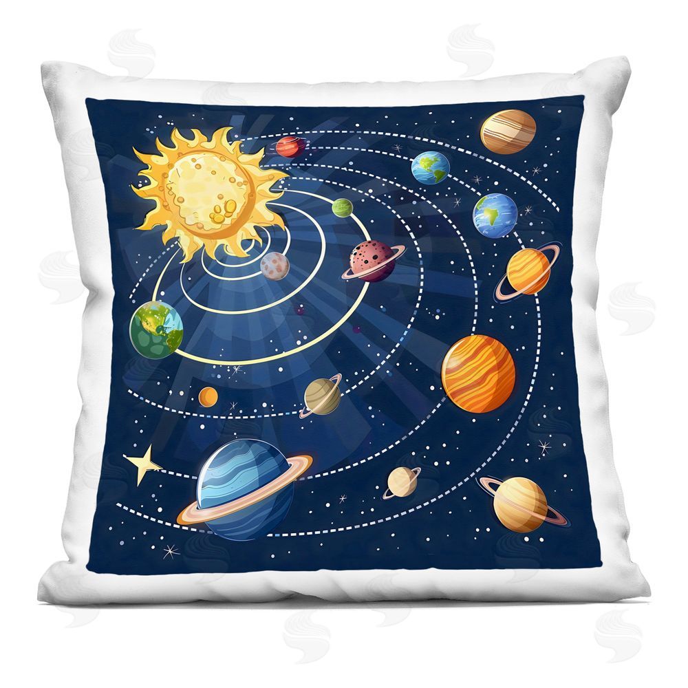 Creative Studio Planets In Orbit Printed Throw Pillow