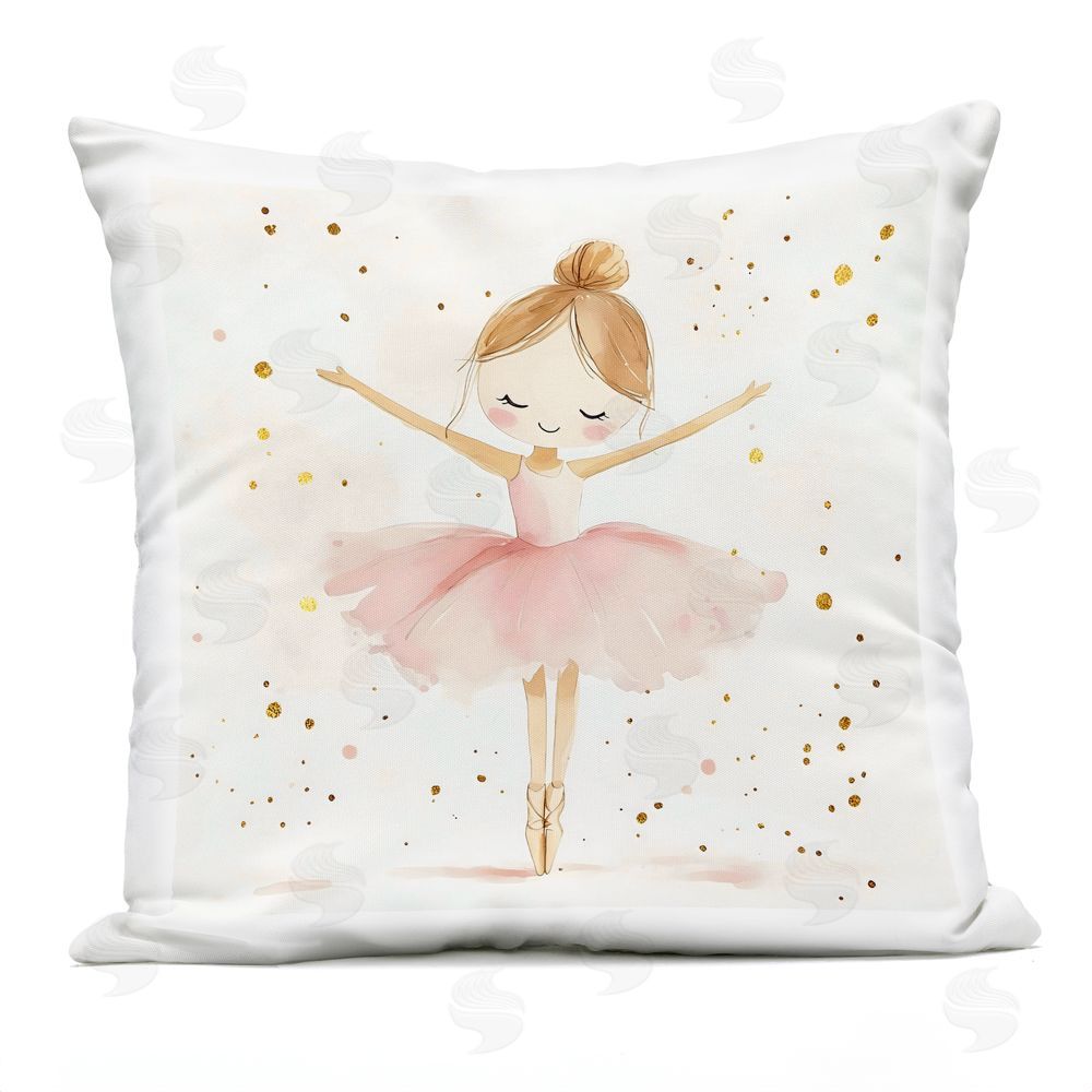 Creative Studio Ballerina On Her Toes Outdoor Printed Throw Pillow