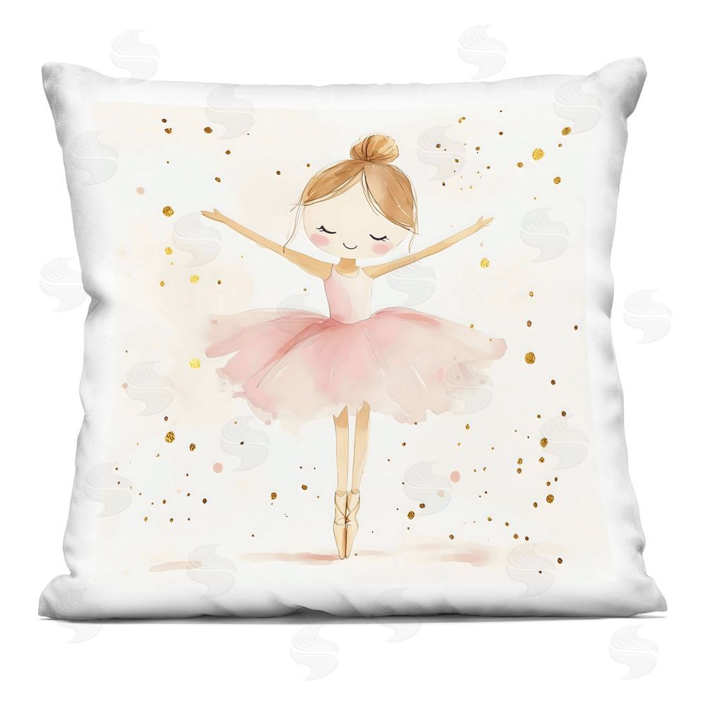 Creative Studio Ballerina On Her Toes Printed Throw Pillow