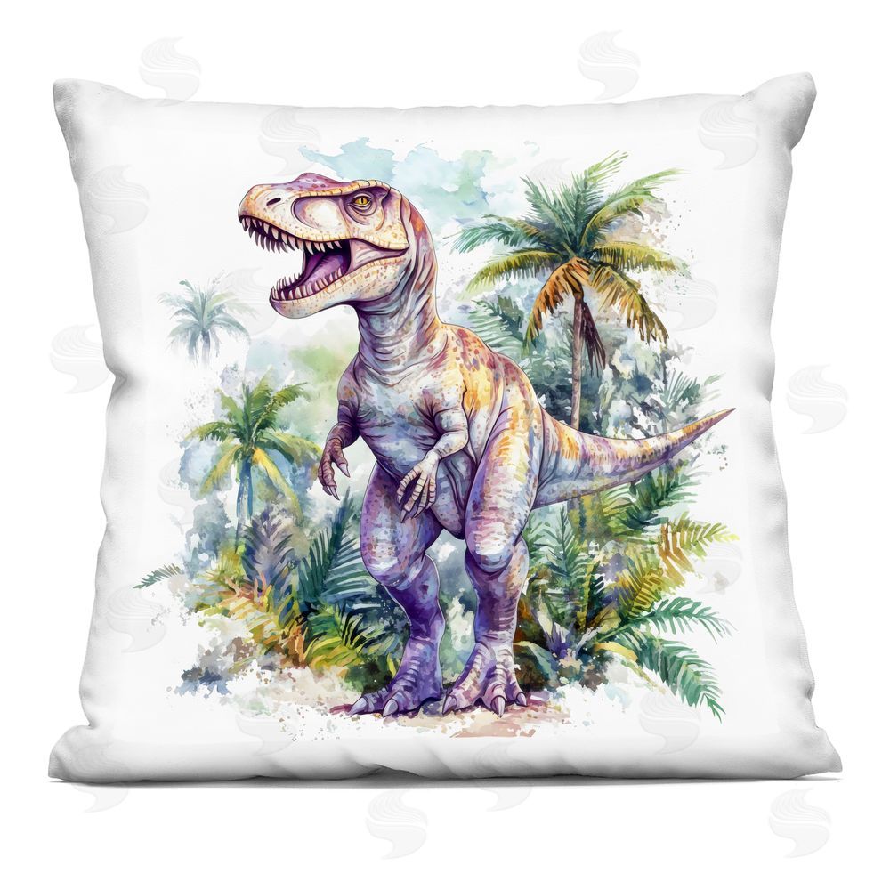 Creative Studio T-Rex Among Palm Trees Printed Throw Pillow