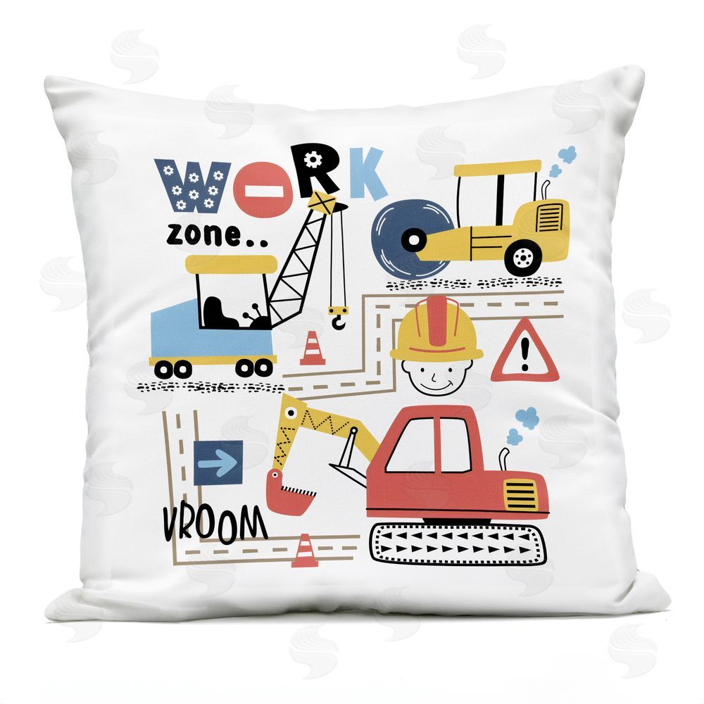 Creative Studio Work Zone Construction Essentials Outdoor Printed Throw Pillow
