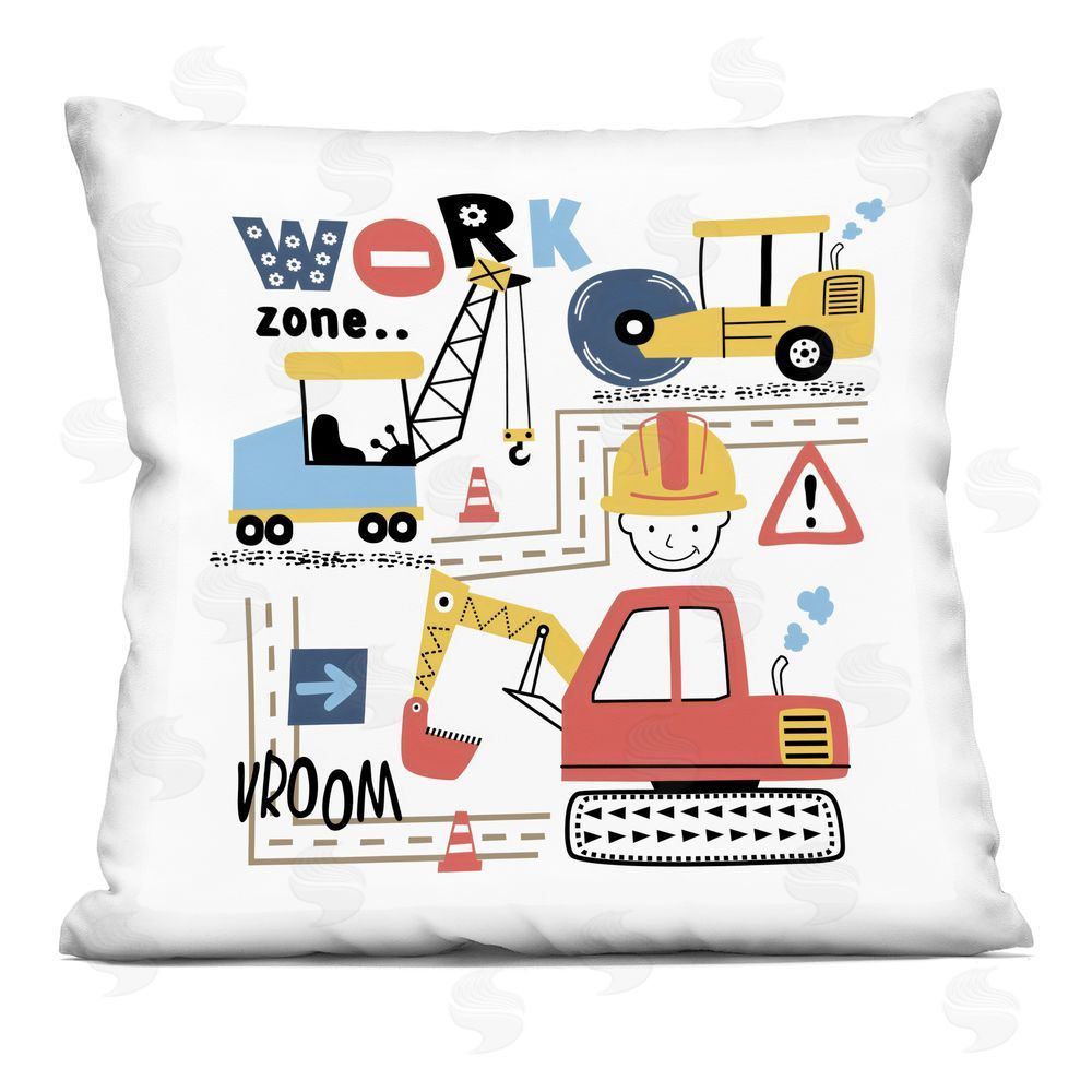 Creative Studio Work Zone Construction Essentials Printed Throw Pillow
