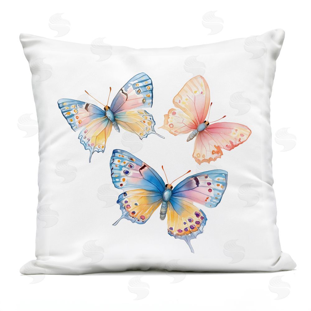 Creative Studio Whimsical Butterfly Trio Outdoor Printed Throw Pillow