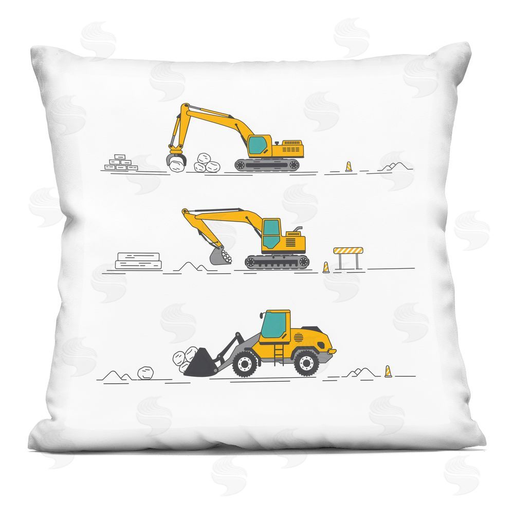 Creative Studio Construction Digs Machine Printed Throw Pillow