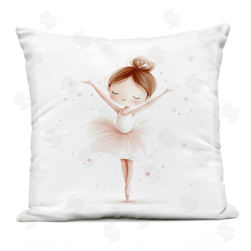 Creative Studio Delicate Little Ballerina Girl Outdoor Printed Throw Pillow