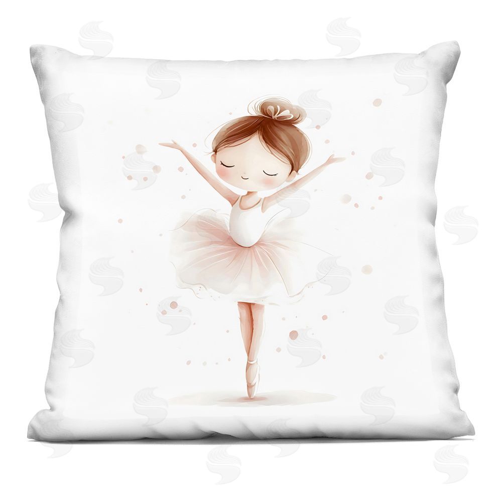 Creative Studio Delicate Little Ballerina Girl Printed Throw Pillow
