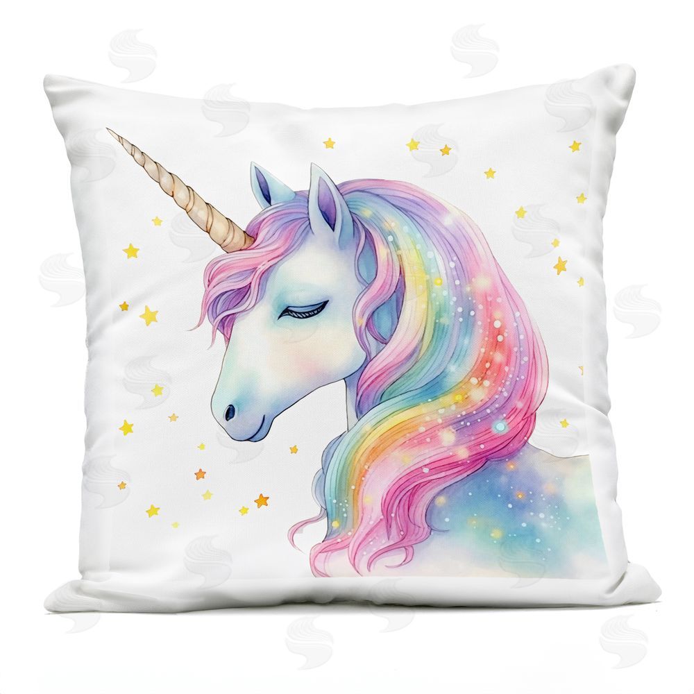 Creative Studio Enchanted Rainbow Mane Unicorn Outdoor Printed Throw Pillow