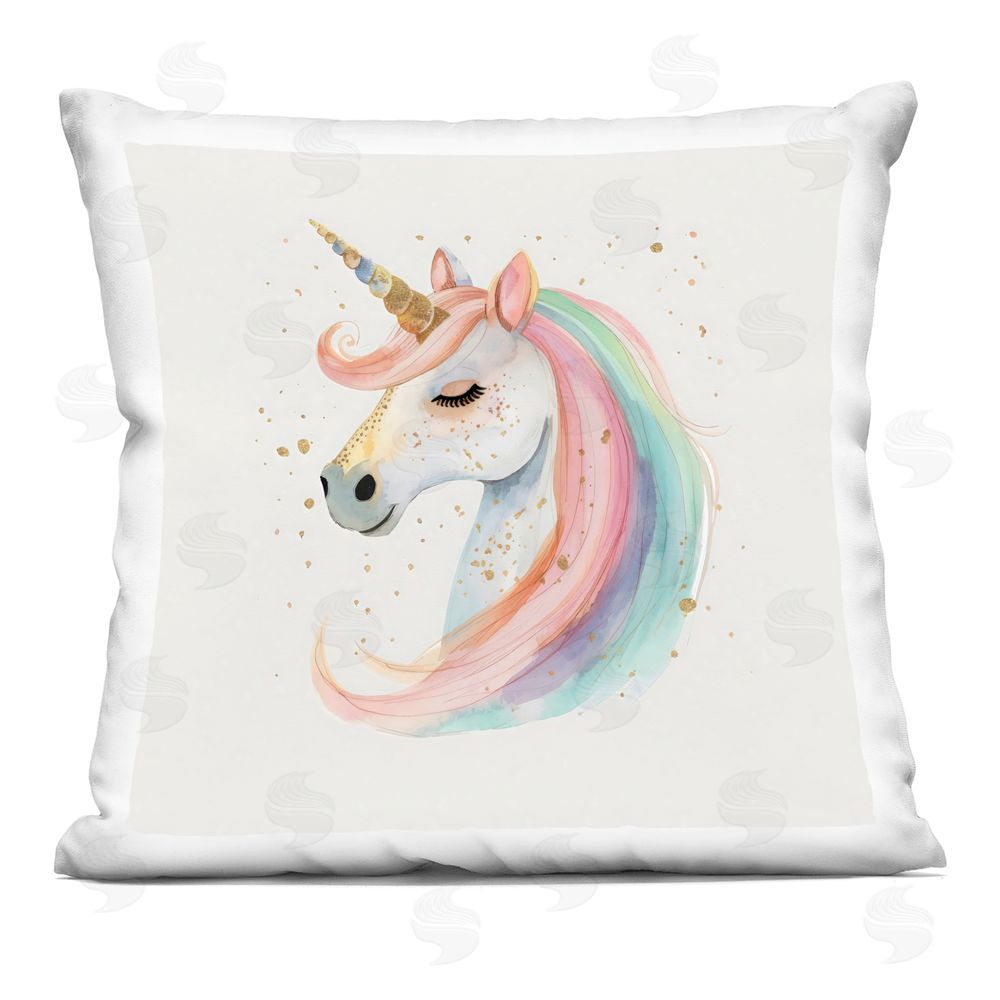 Creative Studio Gold Accented Unicorn Printed Throw Pillow