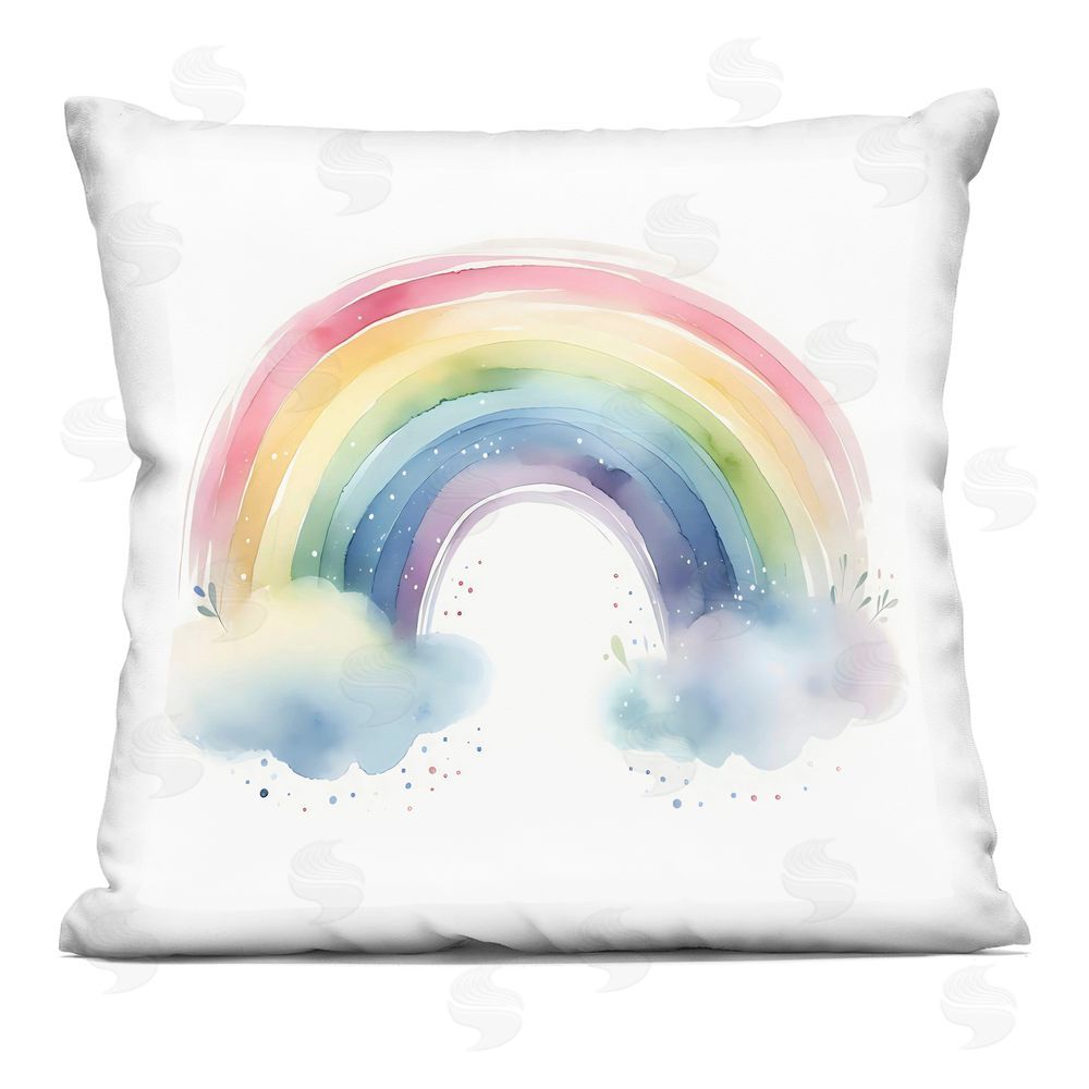 Creative Studio Soft Rainbow with Clouds Printed Throw Pillow