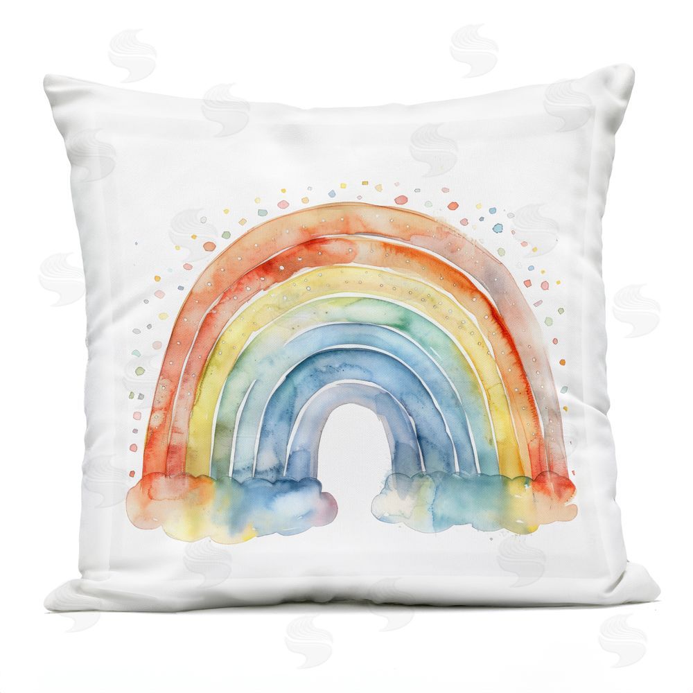 Creative Studio Colored Rainbow Clouds Outdoor Printed Throw Pillow
