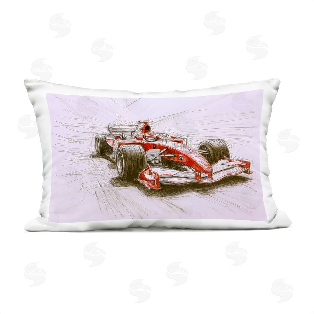 Steve Hunziker Sketched Race Car Concept Outdoor Printed Throw Pillow