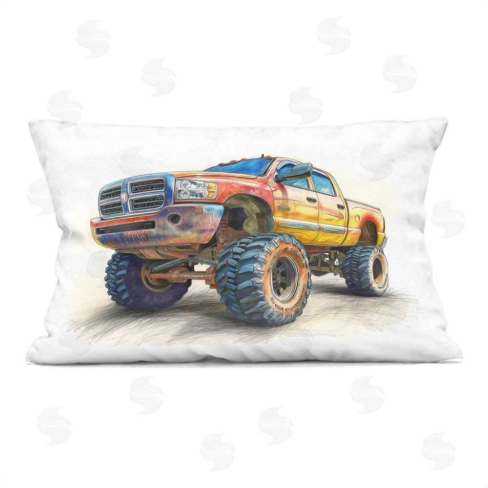 Steve Hunziker Lifted Offroad Truck Printed Throw Pillow