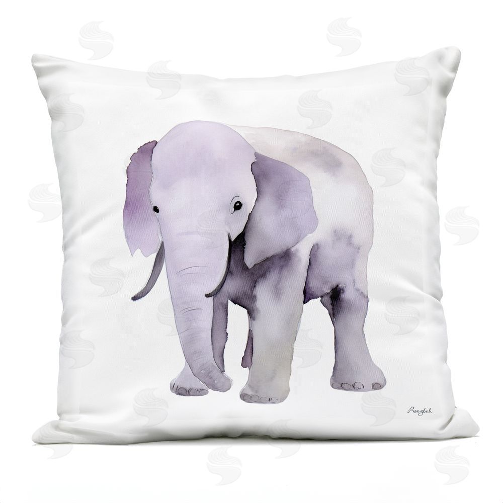 Roozbeh Kid's Minimal Elephant Outdoor Printed Throw Pillow