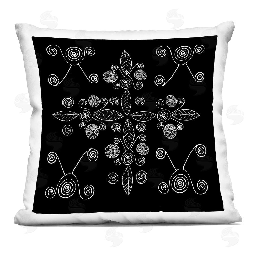 El Perkin Geometrics & Leaf Fractals Printed Throw Pillow