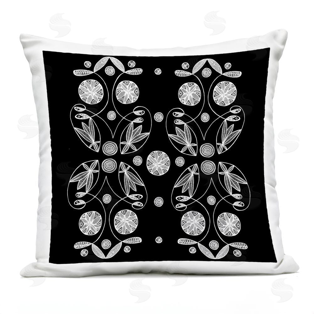 El Perkin Symmetrical Flower-Like Patterns Outdoor Printed Throw Pillow