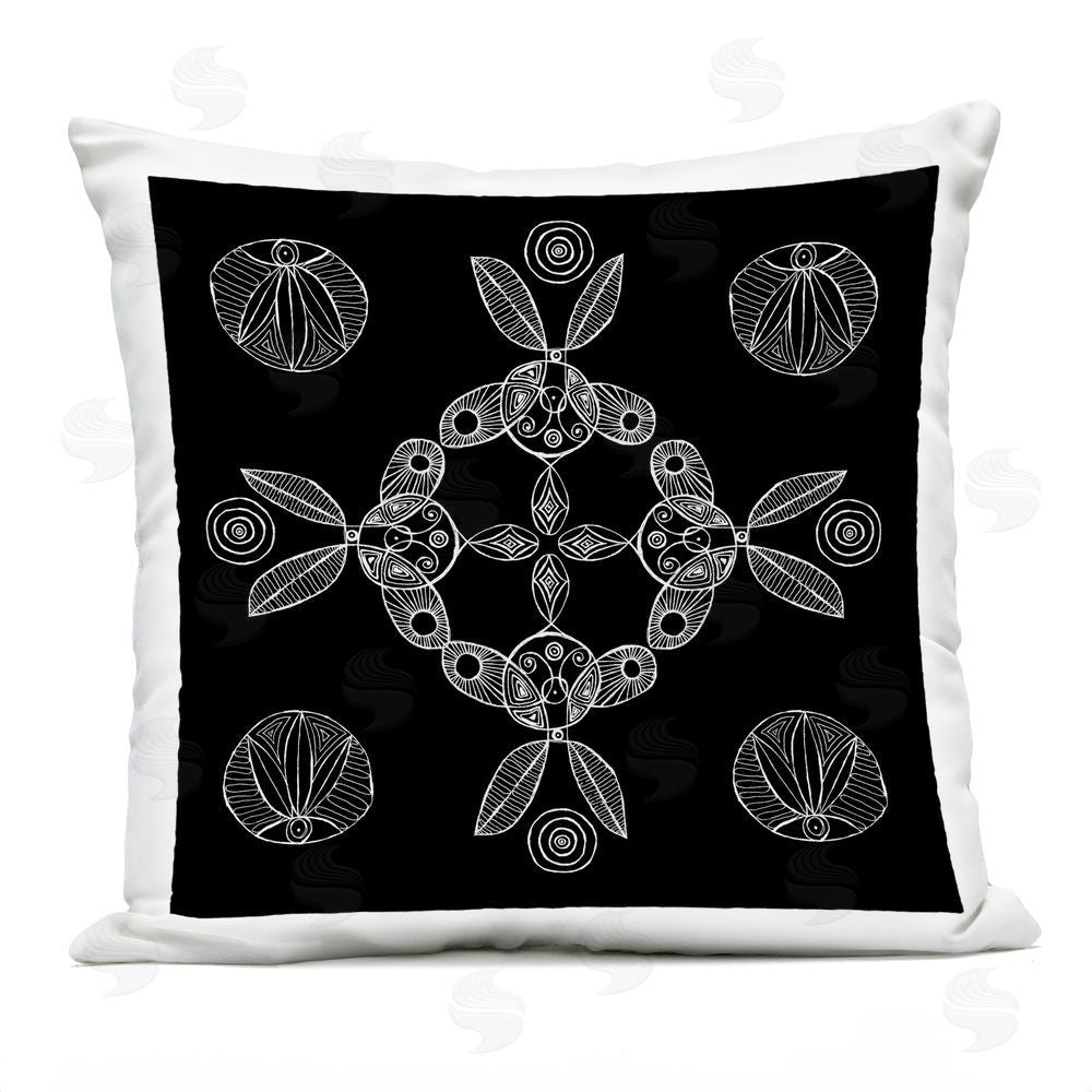 El Perkin Circular Symmetry Elementals Outdoor Printed Throw Pillow