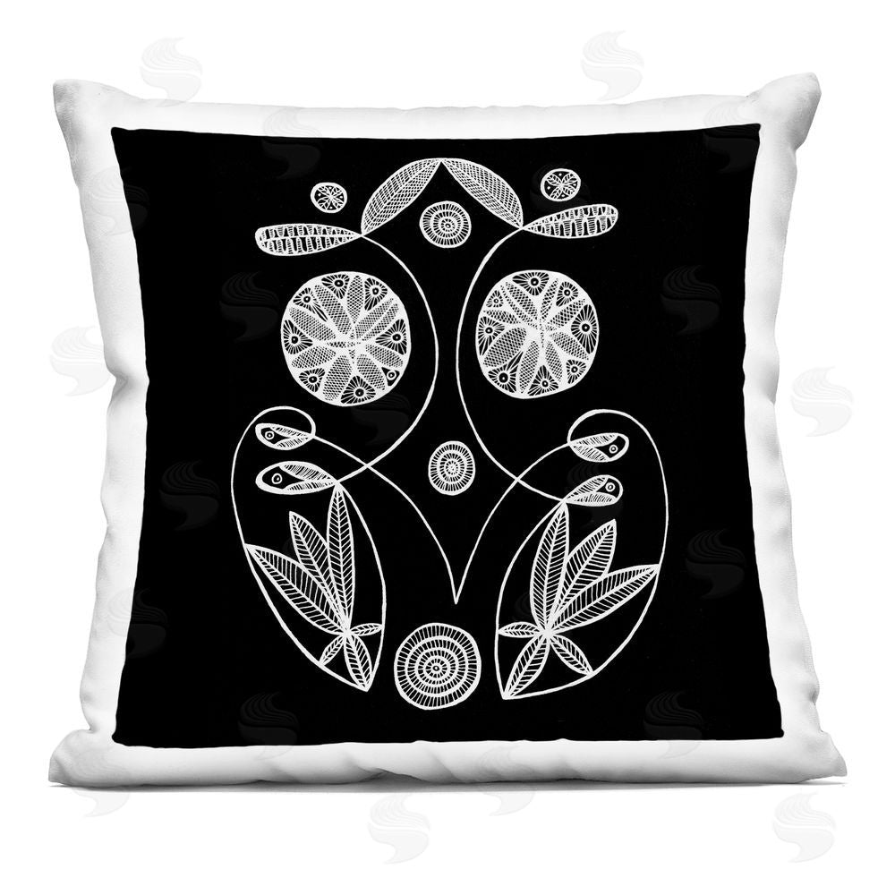 El Perkin Swirling Elementals Contour Printed Throw Pillow
